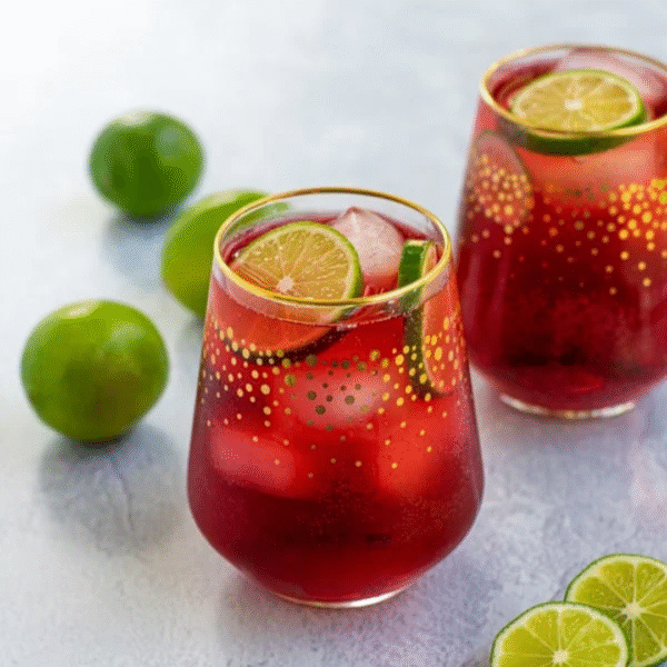 Hibiscus iced tea sparkler